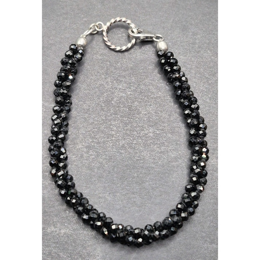 7.5'' Sterling Silver Djoy Black CZ Twist Bracelet K1